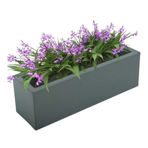 15 INCH Metal Railing Planter Gray
